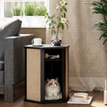 Cozayh Cat House End Table Hidden Bed Scratching Panels Washable Cushion Easy Clean