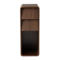 Cozayh Modern Farmhouse End Table With 2 Drawers And Open Storage Curved Wood Side Table Narrow Sofa Table