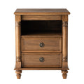 Cozayh Rustic Farmhouse Nightstand With Sliding Top And Secret Compartment 2 Drawer Bedside Table With Open Shelf