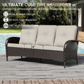 Cozyowr Modular Outdoor Sofa Set With Convertible Ottomans And All Weather Cushions Red