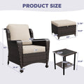 Cozywor 5 Piece Patio Rattan Conversation Set With Side Table