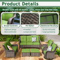 Cozywor 6 Piece Wicker Outdoor Patio Conversation Set With Cushions