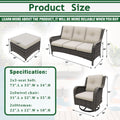 Cozywor 6 Piece Wicker Patio Conversation Set Rattan Seating Set