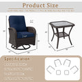 Cozywor 6 Piece Wicker Swivel Outdoor Rocking Chairs Patio Conversation Set