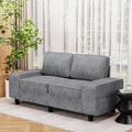 Cozywor Modern Style Indoor Coffee Fabric Loveseat With Side Pockets