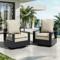 Cozywor Outdoor 2 Piece Cushion Set With 28D High Density Foam Velcro Connection Easy Clean Fabric Beige