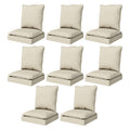 Cozywor Outdoor 2 Piece Cushion Set With 28D High Density Foam Velcro Connection Easy Clean Fabric Beige