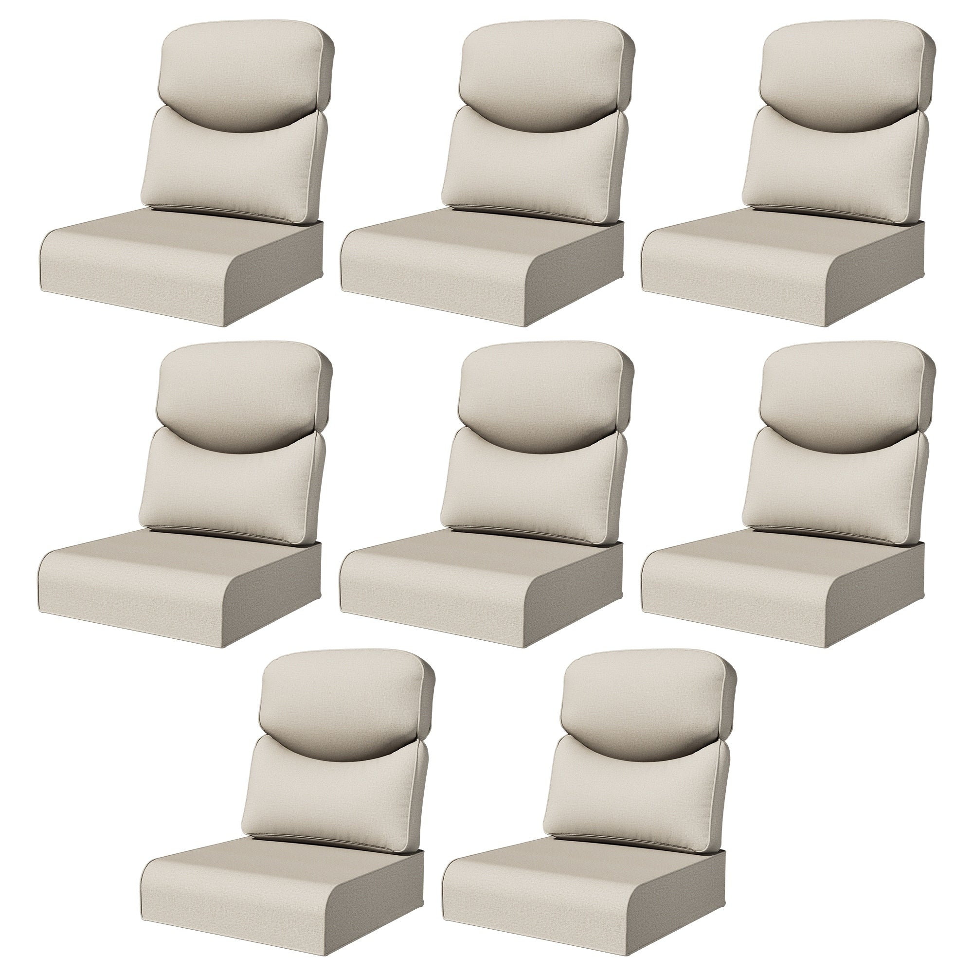 Cozywor Outdoor Cushion Set With Cotton Enhanced Comfort High Density Foam Water Resistant Beige