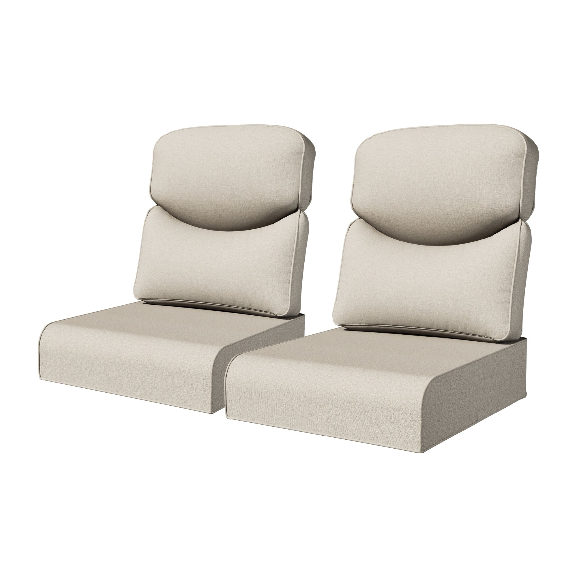 Cozywor Outdoor Cushion Set With Cotton Enhanced Comfort High Density Foam Water Resistant Beige