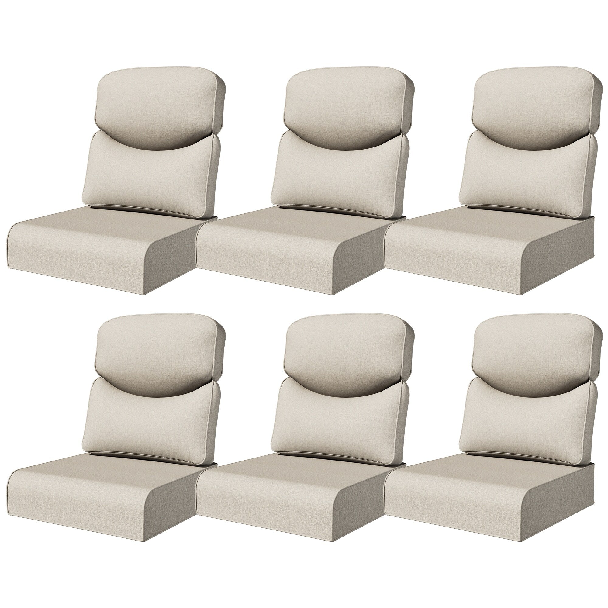 Cozywor Outdoor Cushion Set With Cotton Enhanced Comfort High Density Foam Water Resistant Beige