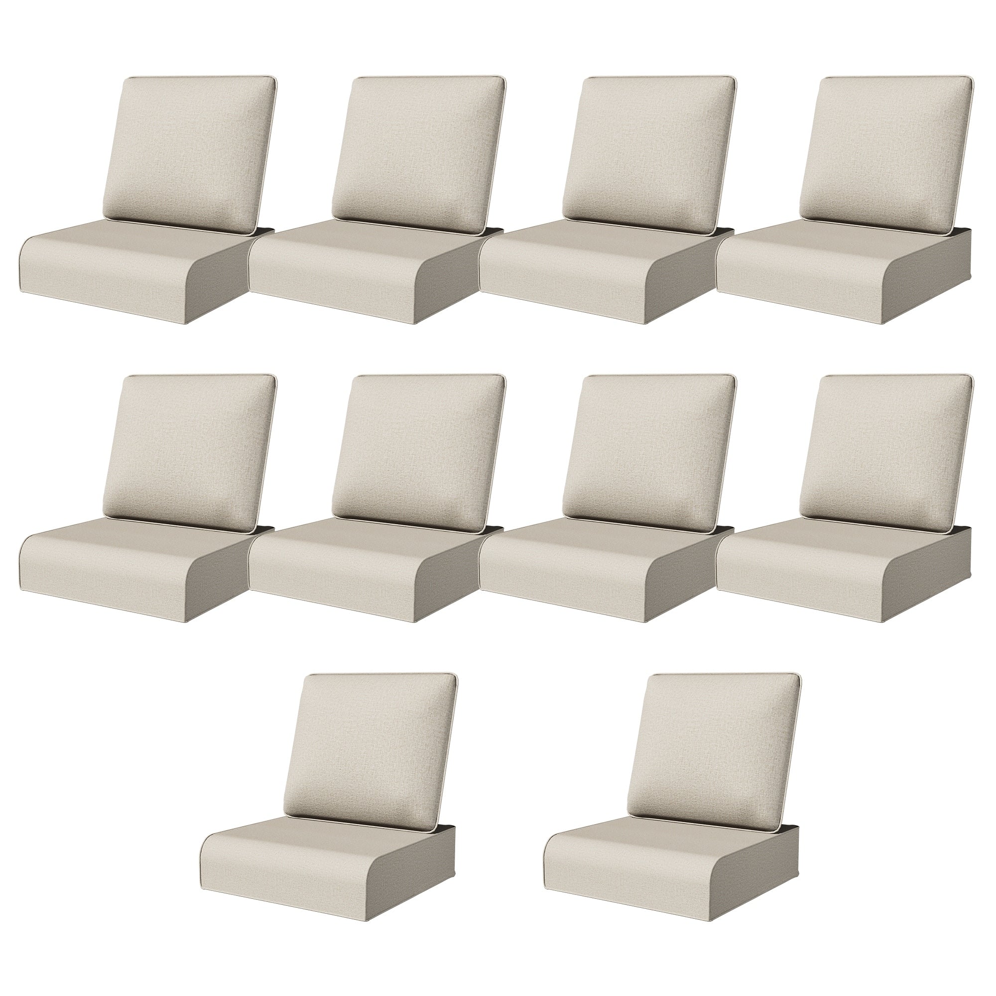 Cozywor Outdoor Cushion Set With Olefin Fabric High Density Foam Waterproof Uv Resistant
