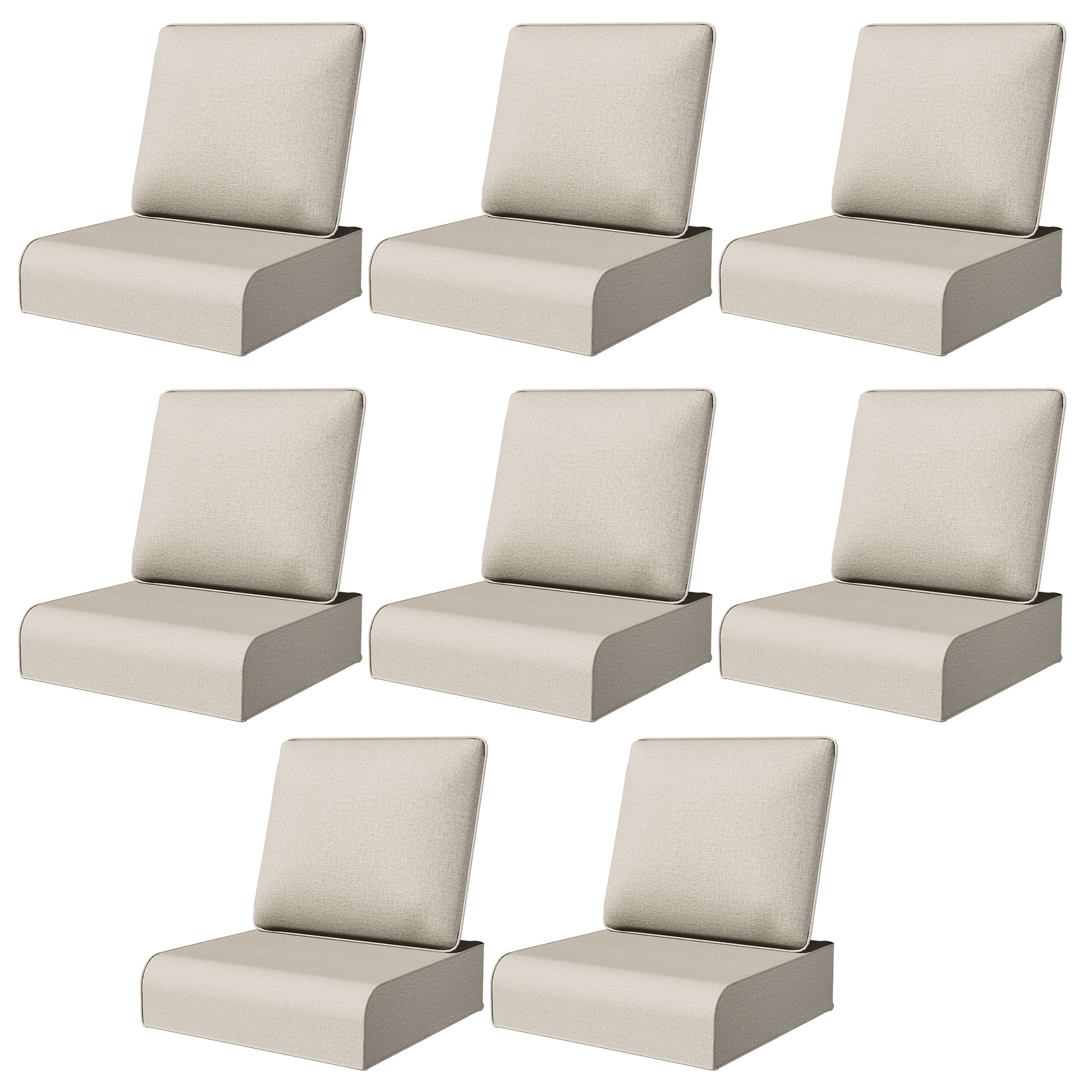 Cozywor Outdoor Cushion Set With Olefin Fabric High Density Foam Waterproof Uv Resistant