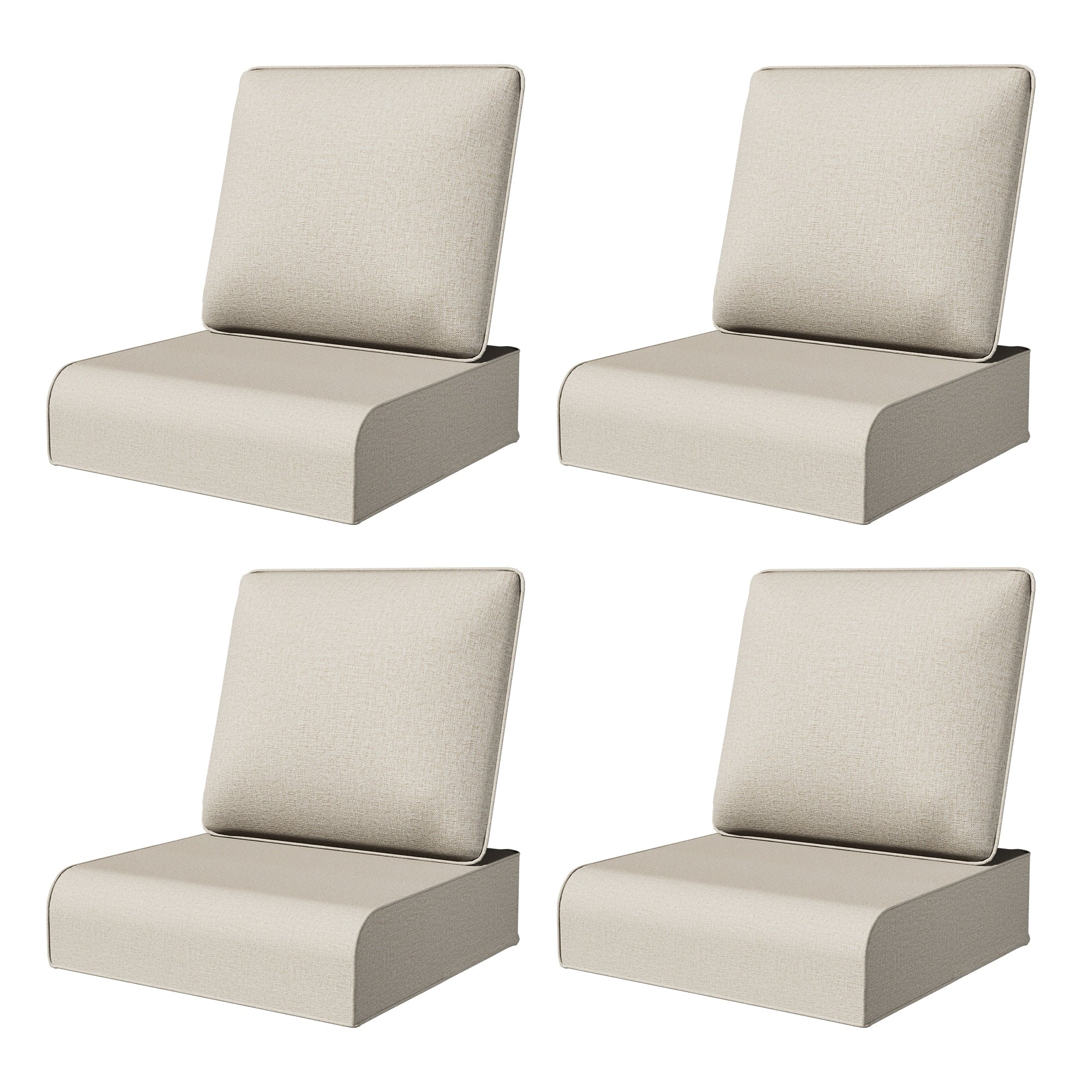 Cozywor Outdoor Cushion Set With Olefin Fabric High Density Foam Waterproof Uv Resistant