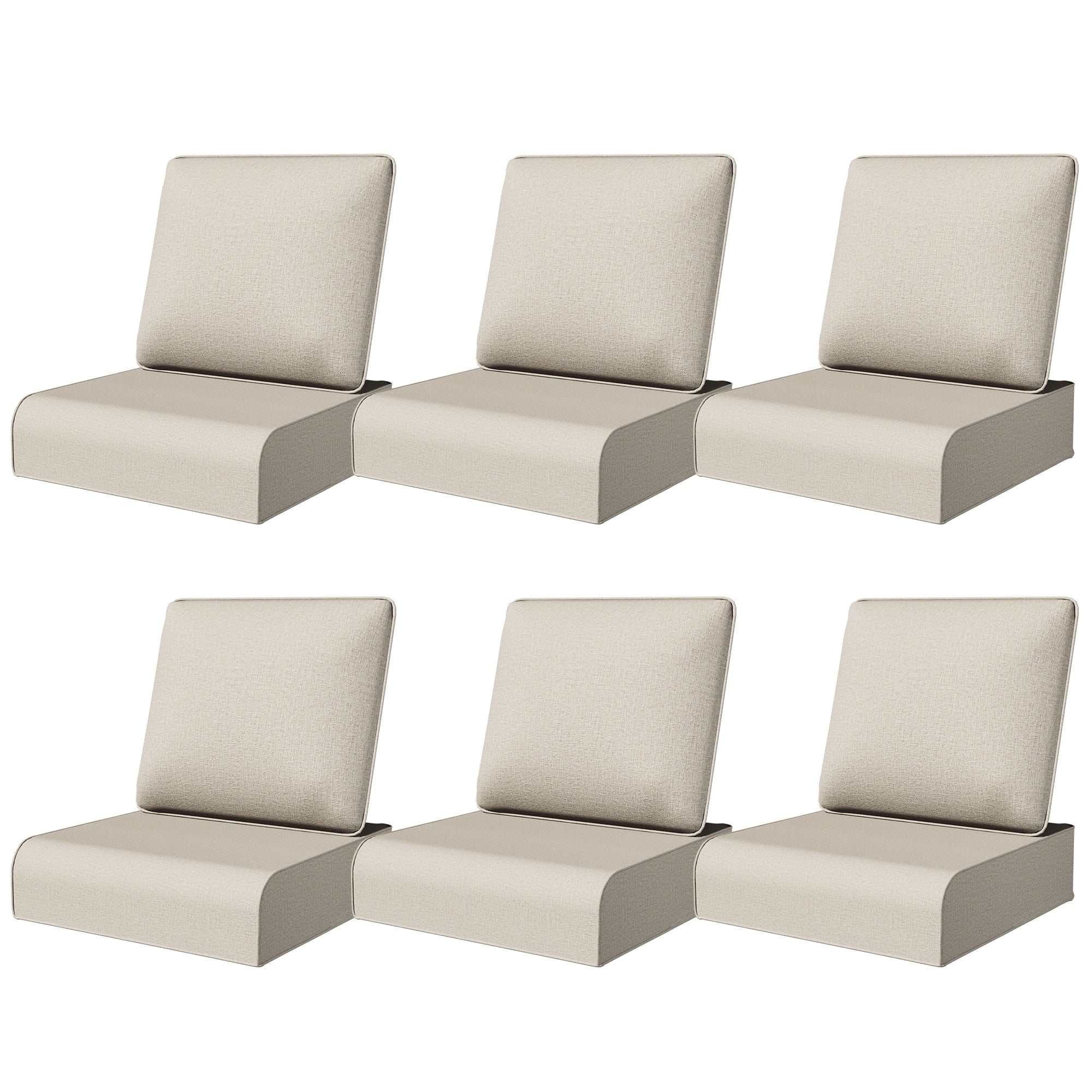 Cozywor Outdoor Cushion Set With Olefin Fabric High Density Foam Waterproof Uv Resistant