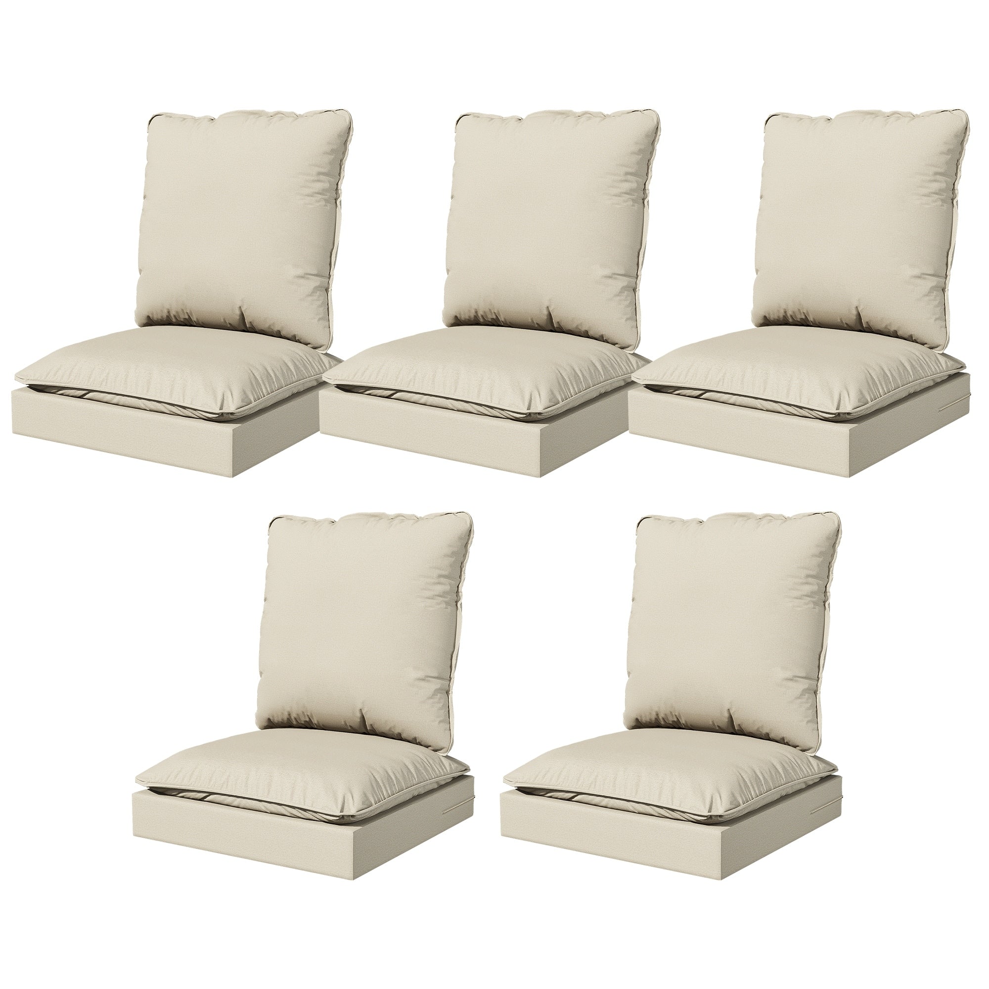 Cozywor Outdoor Double Layer Cushion With 28D High Density Foam Weather Resistant Olefin Fabric Easy Clean Design Blue