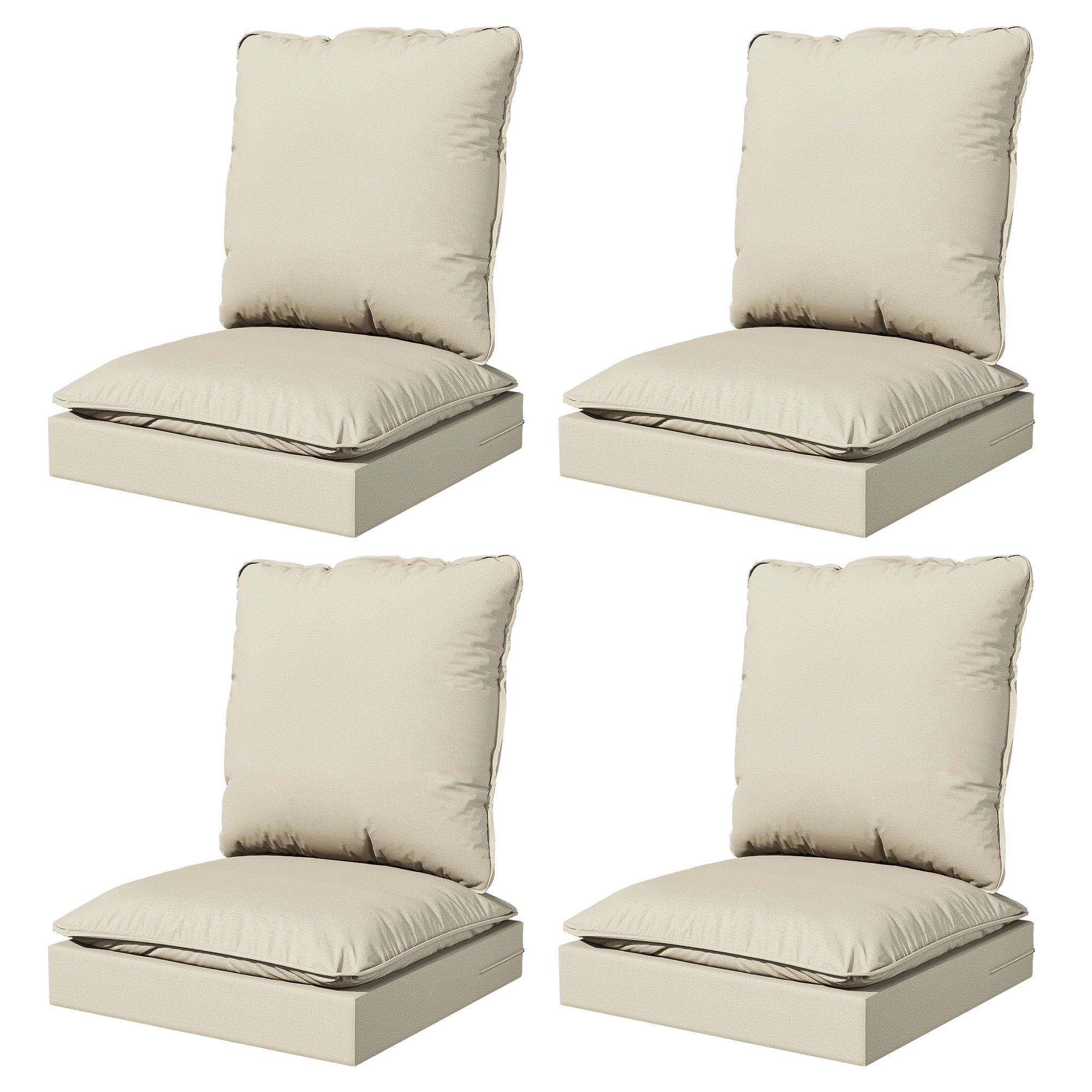 Cozywor Outdoor Double Layer Cushion With 28D High Density Foam Weather Resistant Olefin Fabric Easy Clean Design Blue