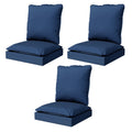 Cozywor Outdoor Double Layer Cushion With 28D High Density Foam Weather Resistant Olefin Fabric Easy Clean Design Blue