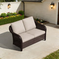 Cozywor Outdoor Patio Wicker Loveseat With Cushions
