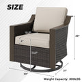 Cozywor Outdoor Rattan Swivel Rocking Chair With Cushions