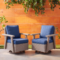 Cozywor Outdoor Rattan Swivel Rocking Chair With Cushions