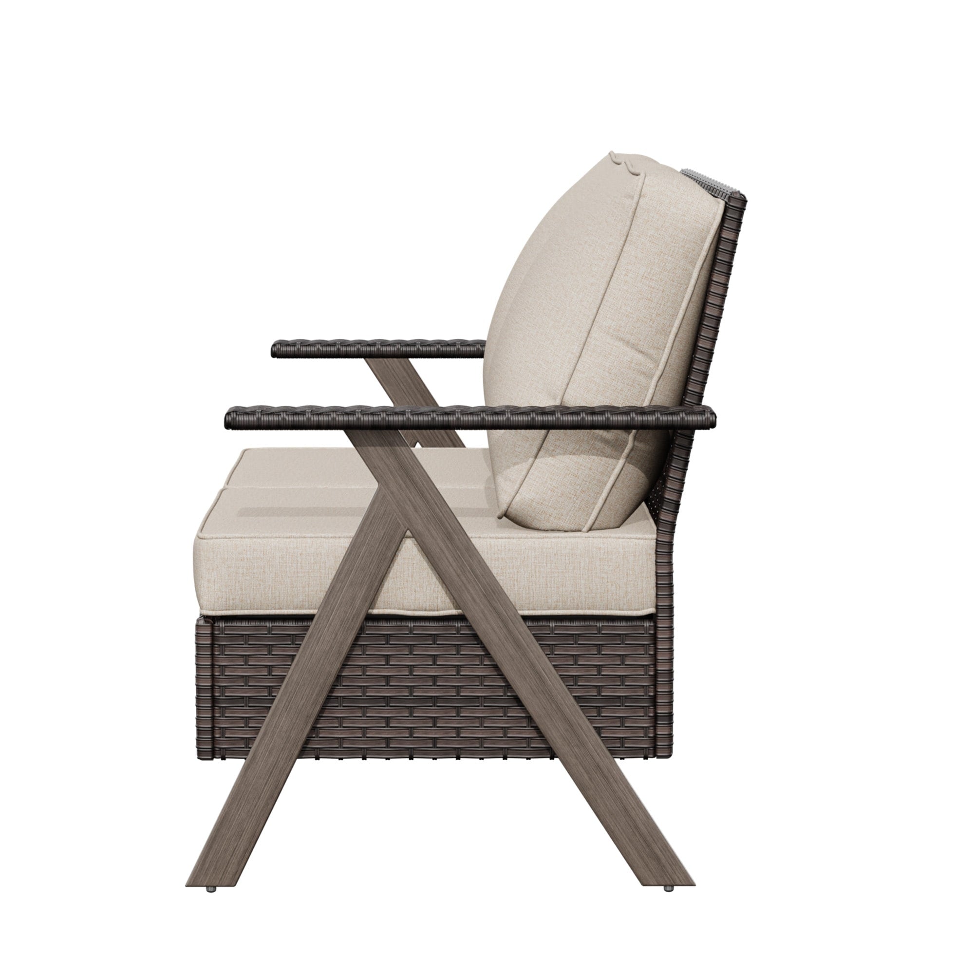 Cozywor Polyethylene Pe Wicker Outdoor Patio Sofa