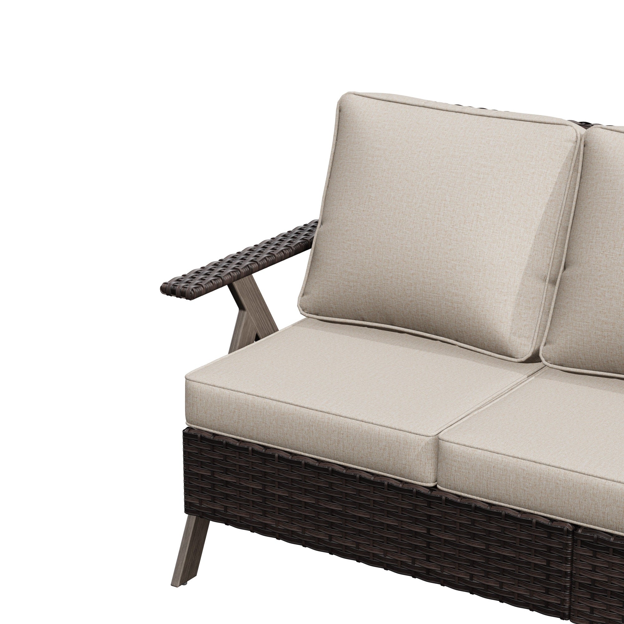 Cozywor Polyethylene Pe Wicker Outdoor Patio Sofa