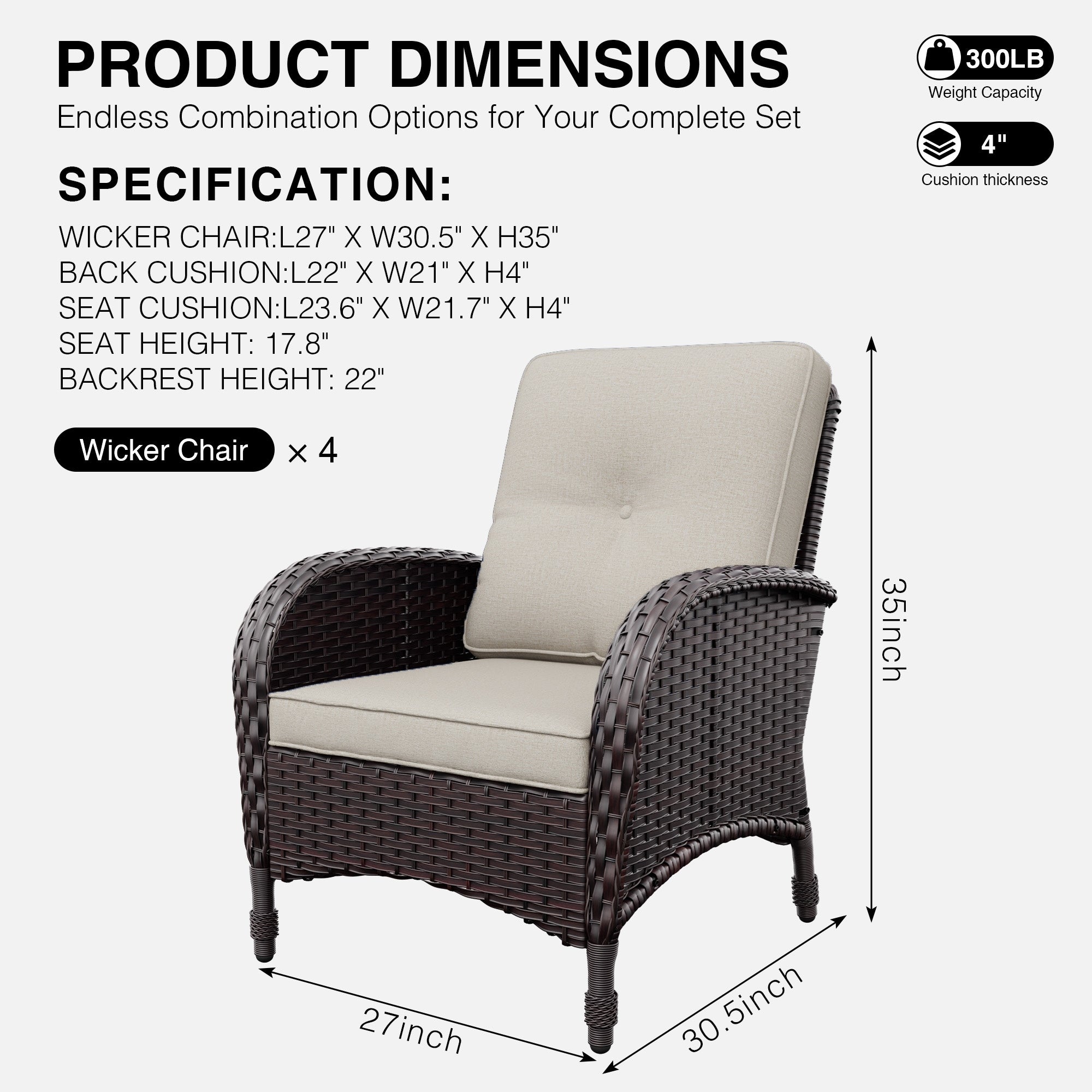 Cozywor Premium Handwoven Wicker Patio Chairs With Olefin Cushions For Outdoor Comfort And Durability Blue