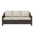 Cozywor Premium Outdoor Patio Rattan Three Person Sofa