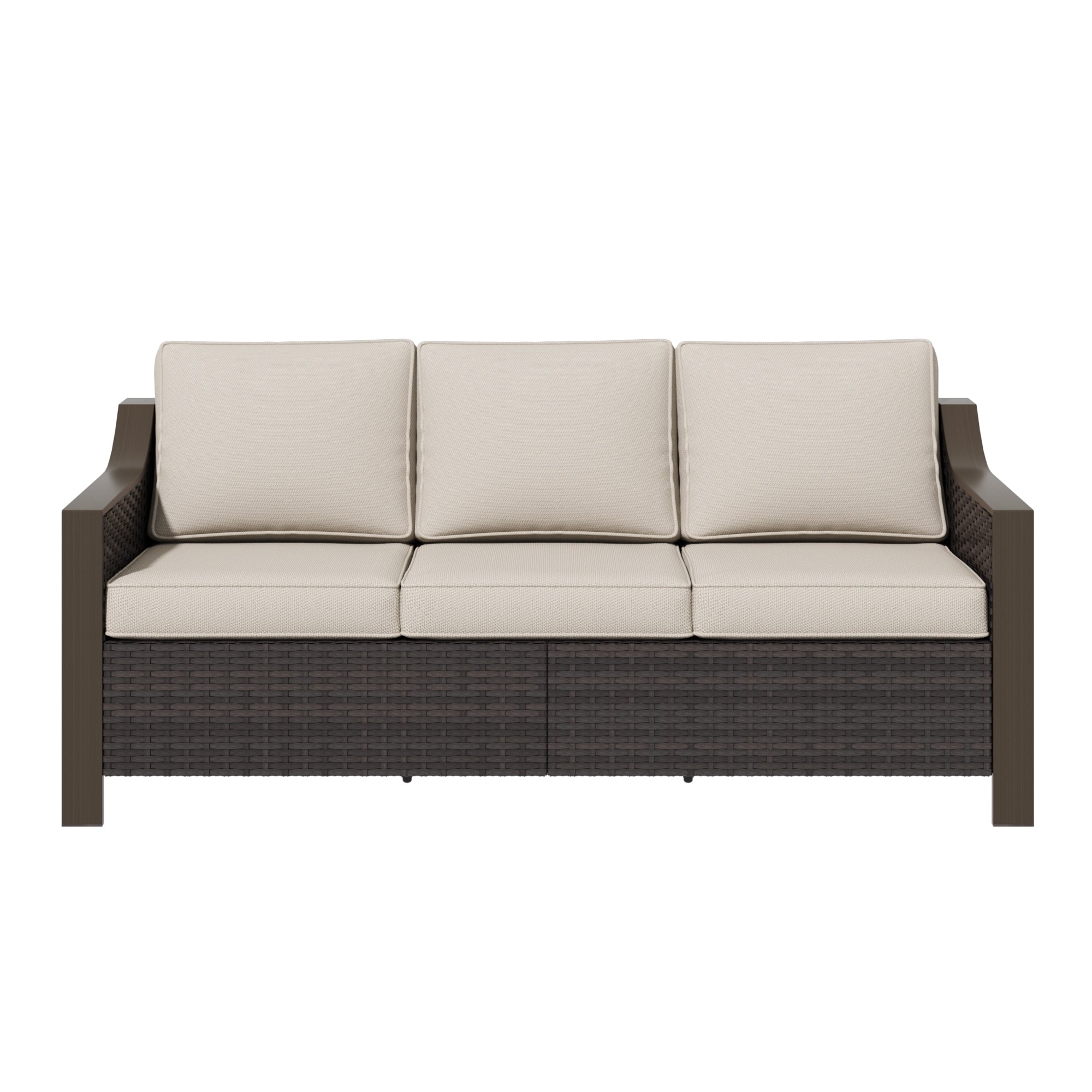 Cozywor Premium Outdoor Patio Rattan Three Person Sofa
