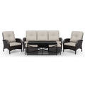 Cozywor Premium Outdoor Patio Set With Coffee Table High Density Cushions For Garden Relaxation Blue