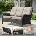 Cozywor Premium Outdoor Wicker Seating Set With Multi Functional Ottomans
