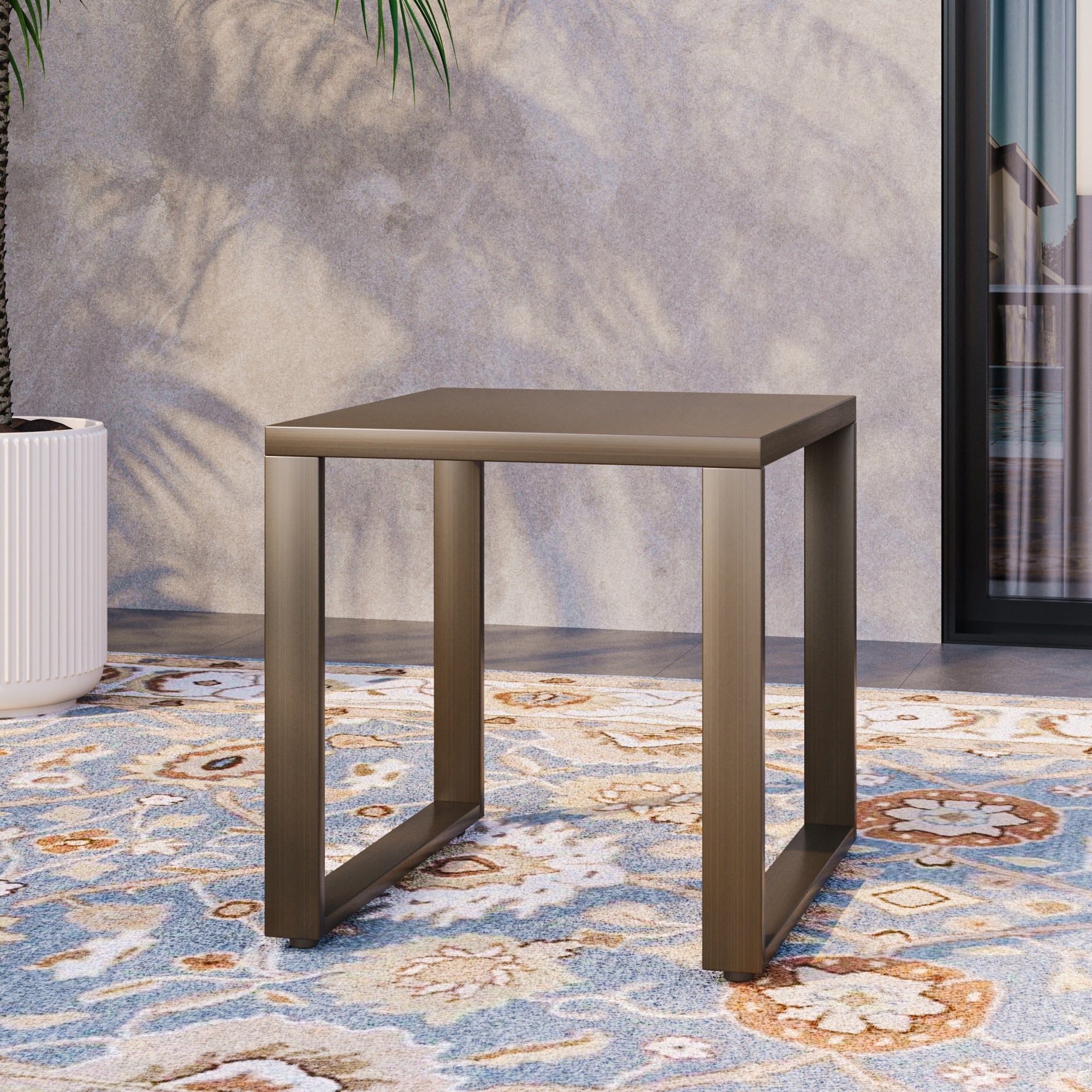 Cozywor Square Metal Outdoor Side Table