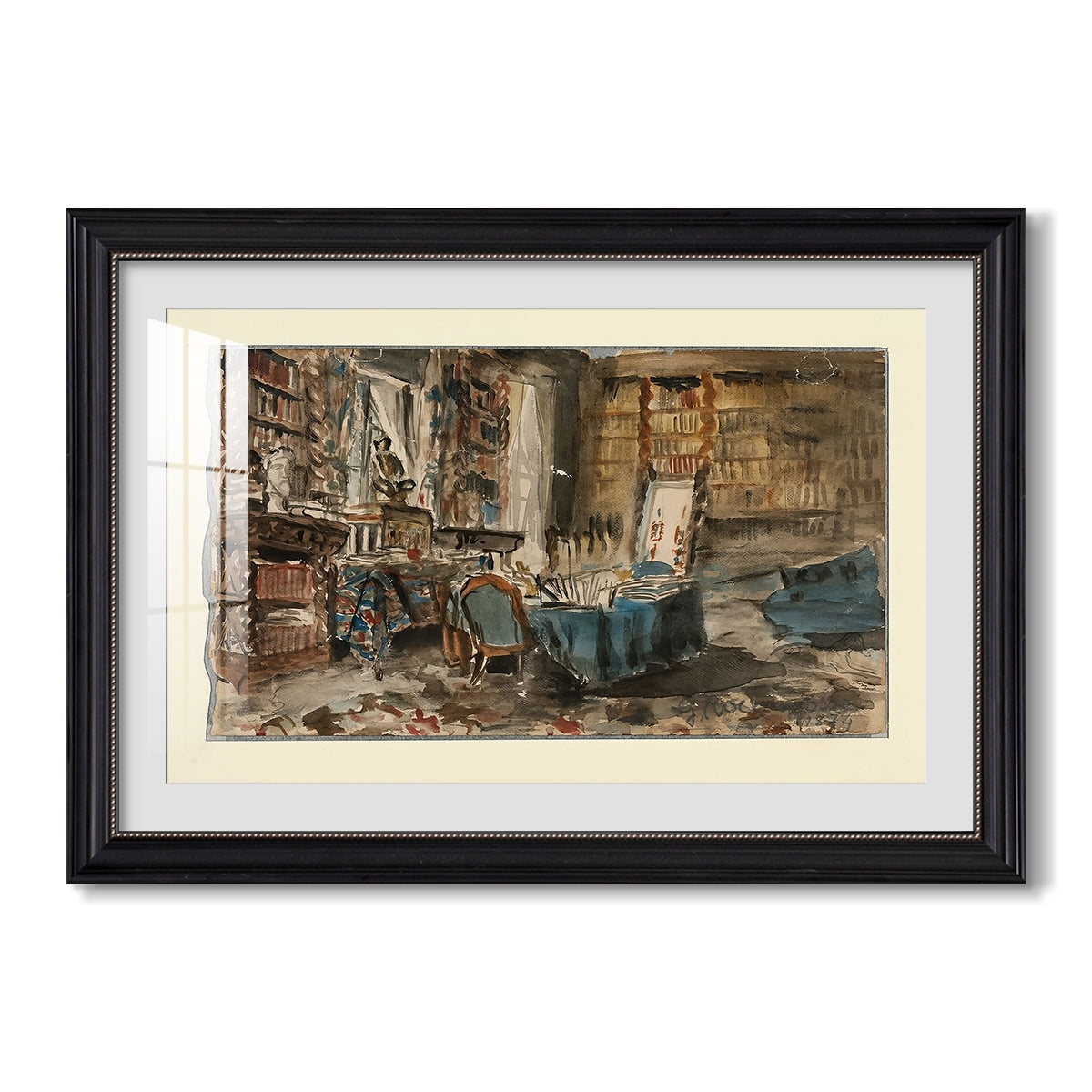 Cabinet De Flaubert A 1874 Georges Antoine Rochegrosse Custom Framed Print