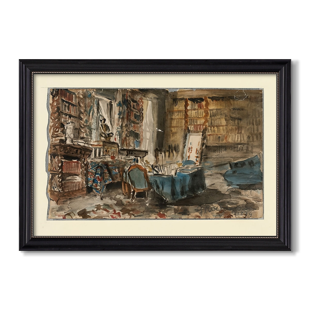 Cabinet De Flaubert A Croisset 1874 Georges Antoine Rochegrosse Custom Framed Canvas