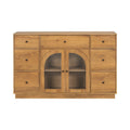 Cabinet With 2 Doors 7 Drawers Multi Functional Wood Storage Cabinet Entryway Accent Cabinet With Adjustable Shelves