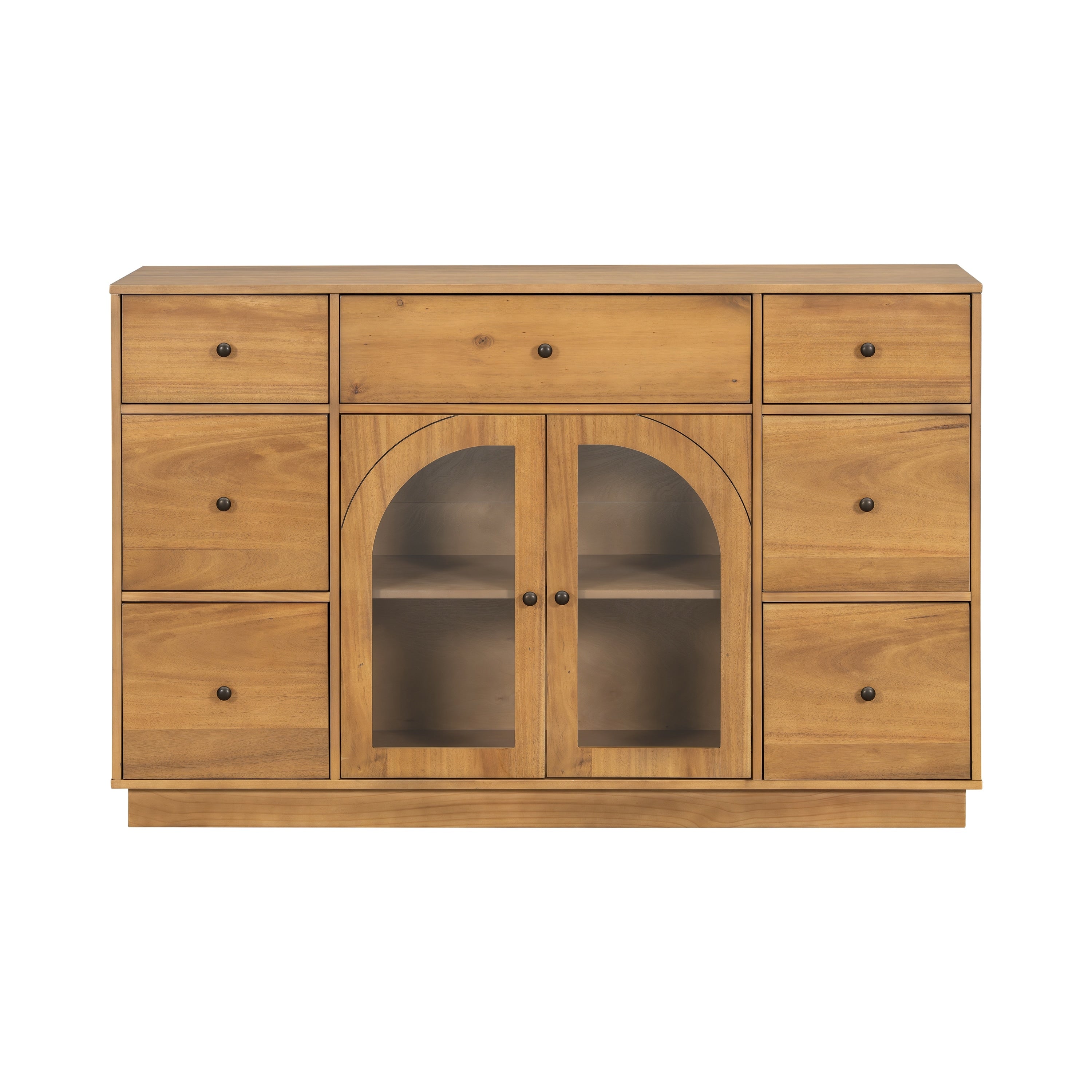 Cabinet With 2 Doors 7 Drawers Multi Functional Wood Storage Cabinet Entryway Accent Cabinet With Adjustable Shelves