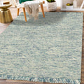 Cableknit Casual Hand Woven Blue Rug 8 X 10