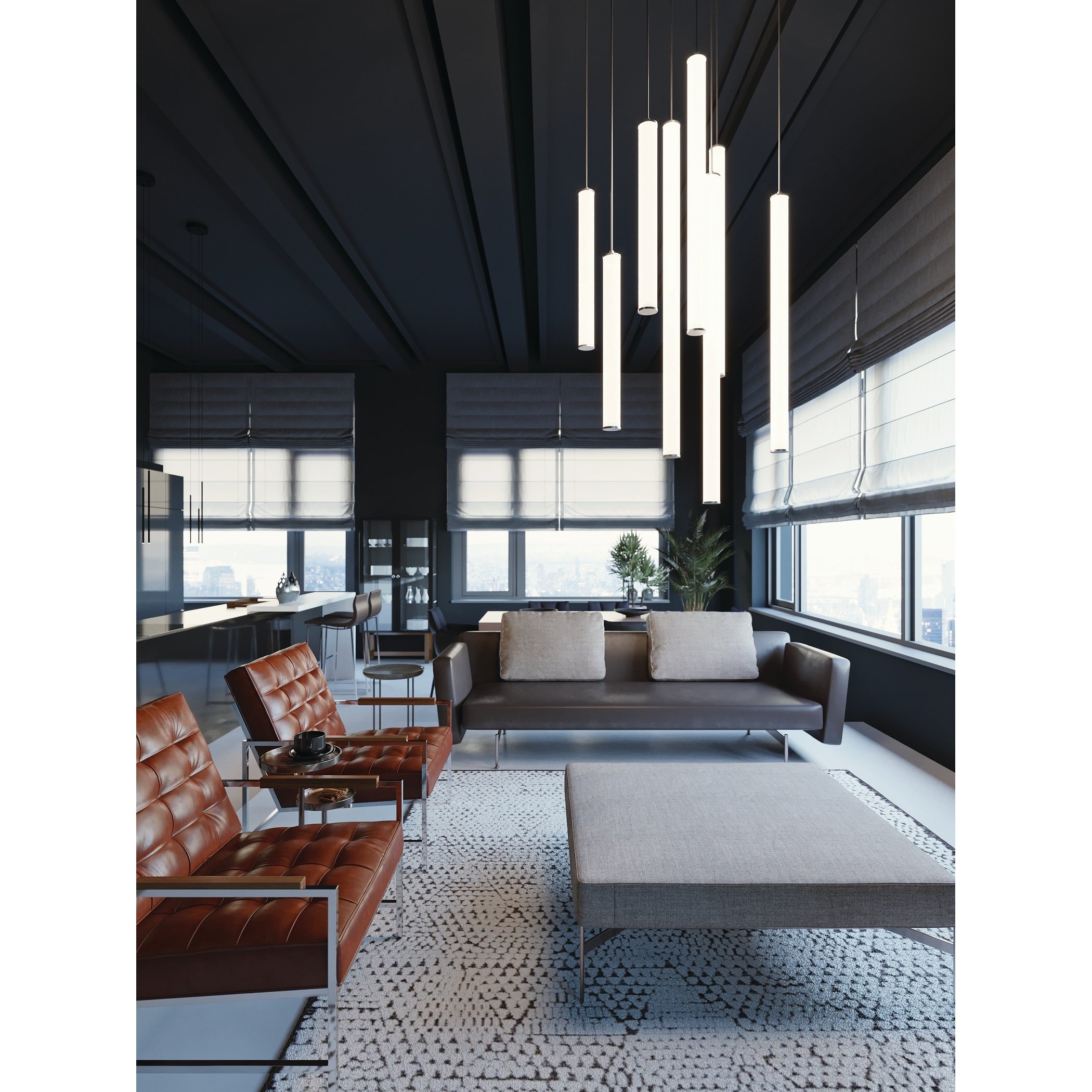 Caden 48 Inch Led Pendant With White Acrylic
