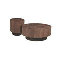 Caden Solid Mango Wood 2 Piece Round Coffee Table Set