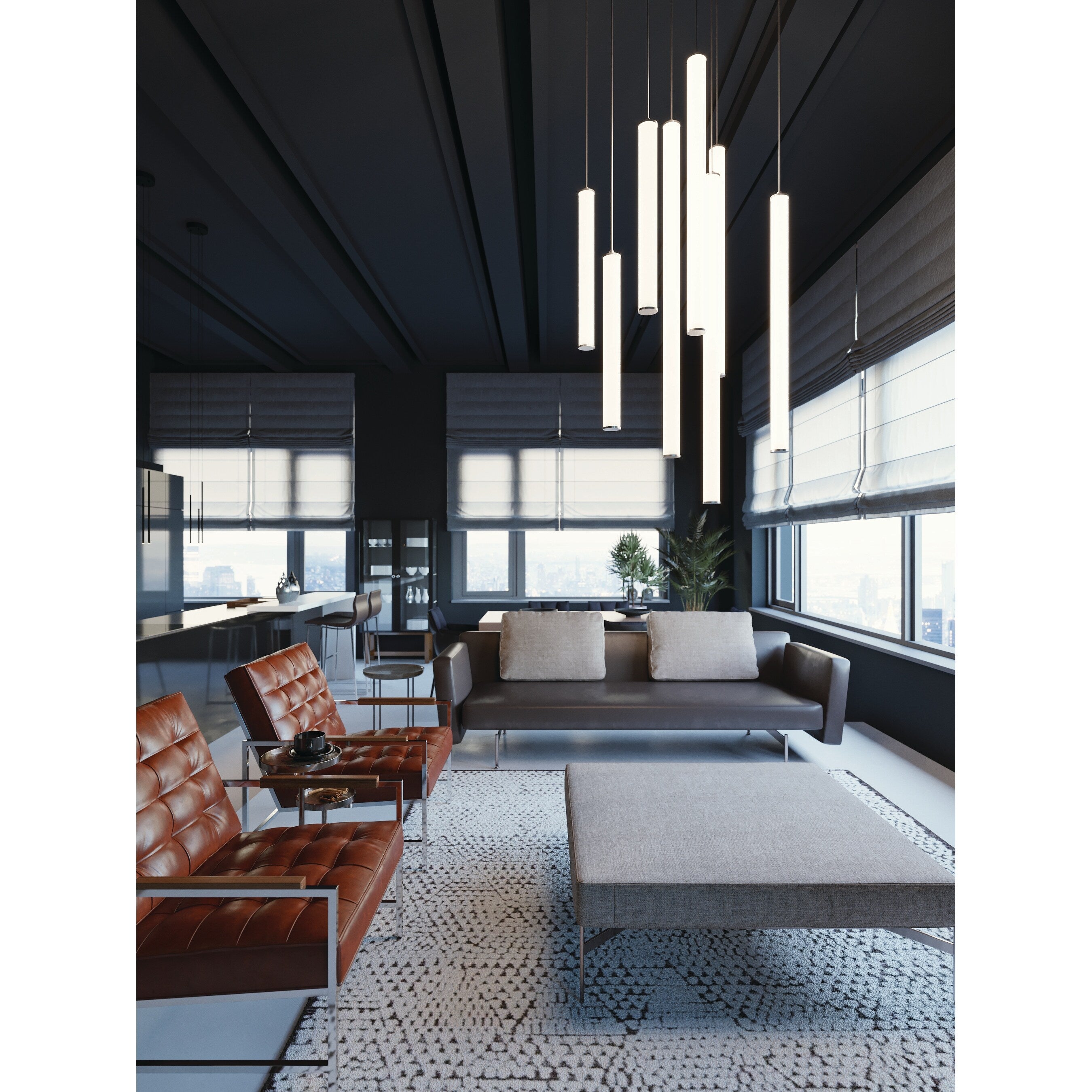 Caden 24 Inch Led Pendant With White Acrylic
