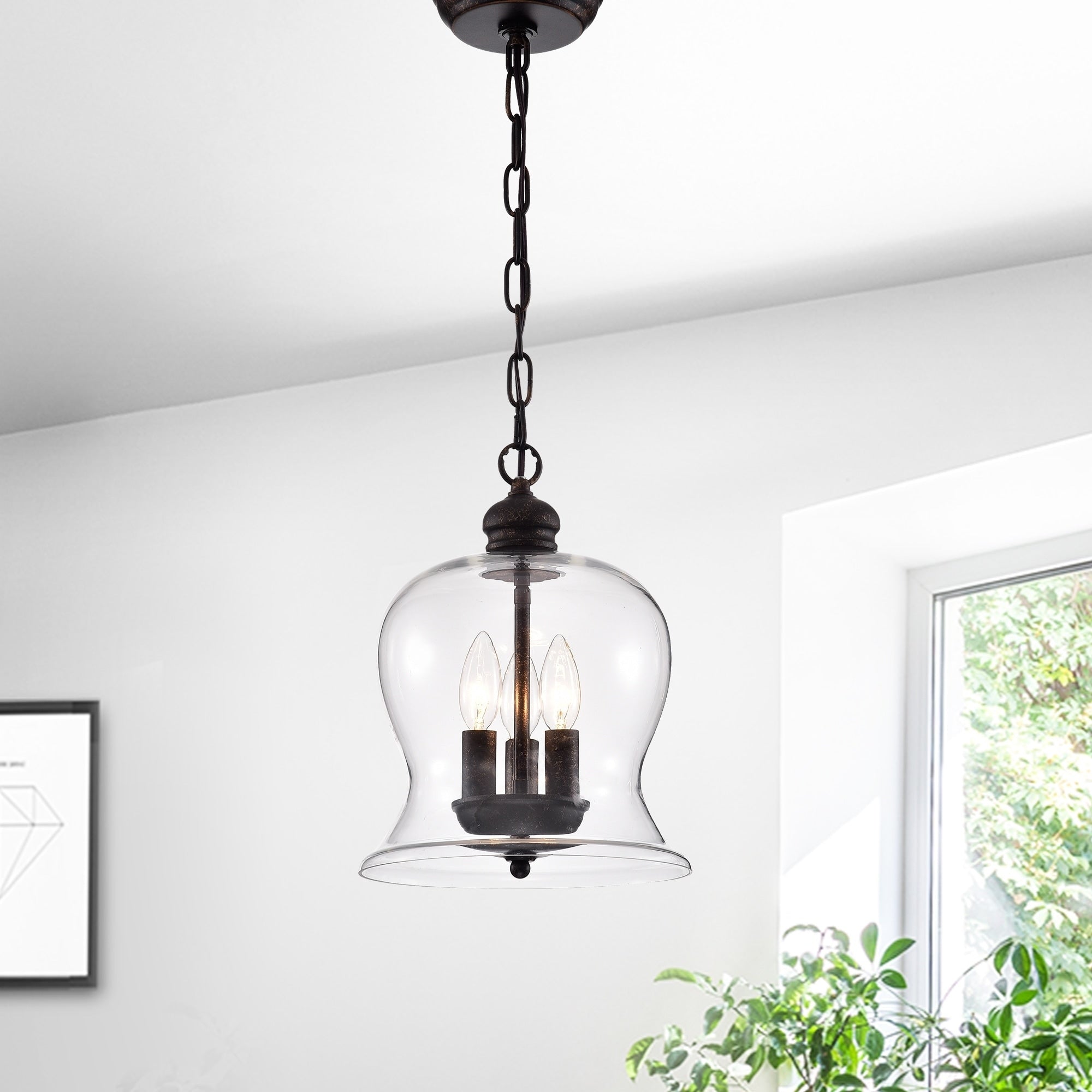 Cadogan Oil Rubbed Bronze 3 Light Pendant With Clear Shade