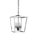 Cage 12 Inch Wide 4 Light Pendant In Polished Nickel 12In W X 12In D X 18In H