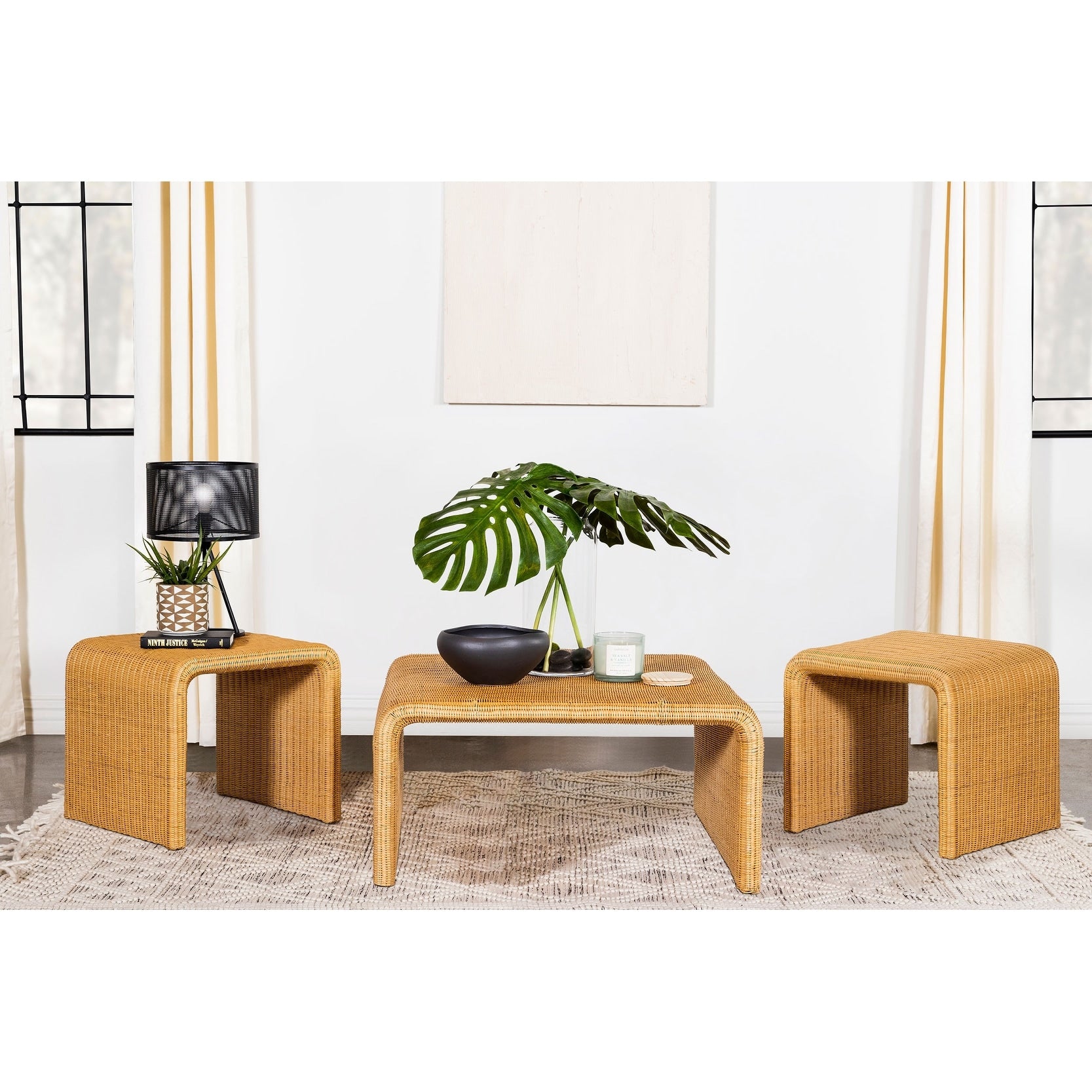 Cahya Rattan Coffee And End Table Set