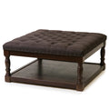 Cairona Tufted Textile 34 Inch Shelved Ottoman Coffee Table Optional Colors