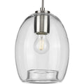 Caisson Collection Brushed Nickel One Light Mini Pendant 14.2 X 9.5 X 9.5