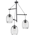 Caisson Collection Graphite Three Light Pendant 11.8 X 28.5 X 19