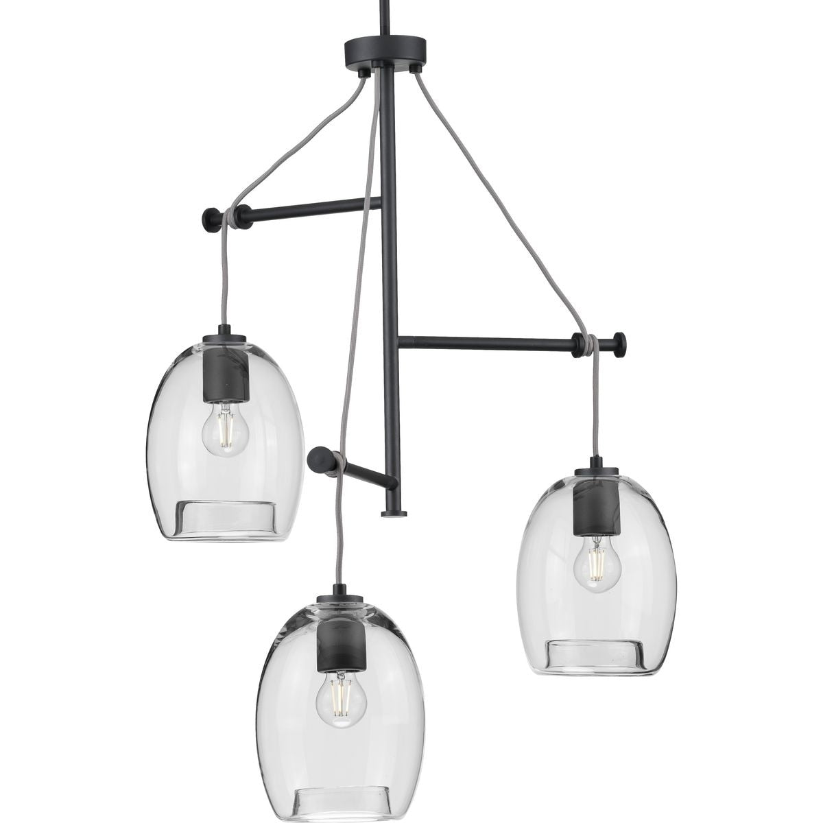 Caisson Collection Graphite Three Light Pendant 11.8 X 28.5 X 19