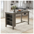 Caitbrook Rectangular Counter Height Dining Table With Storage Gray