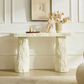 Caldera Console Table Fiberglass With Imitation Stone Finish And Sculpted Irregular Legs By Gdfstudio