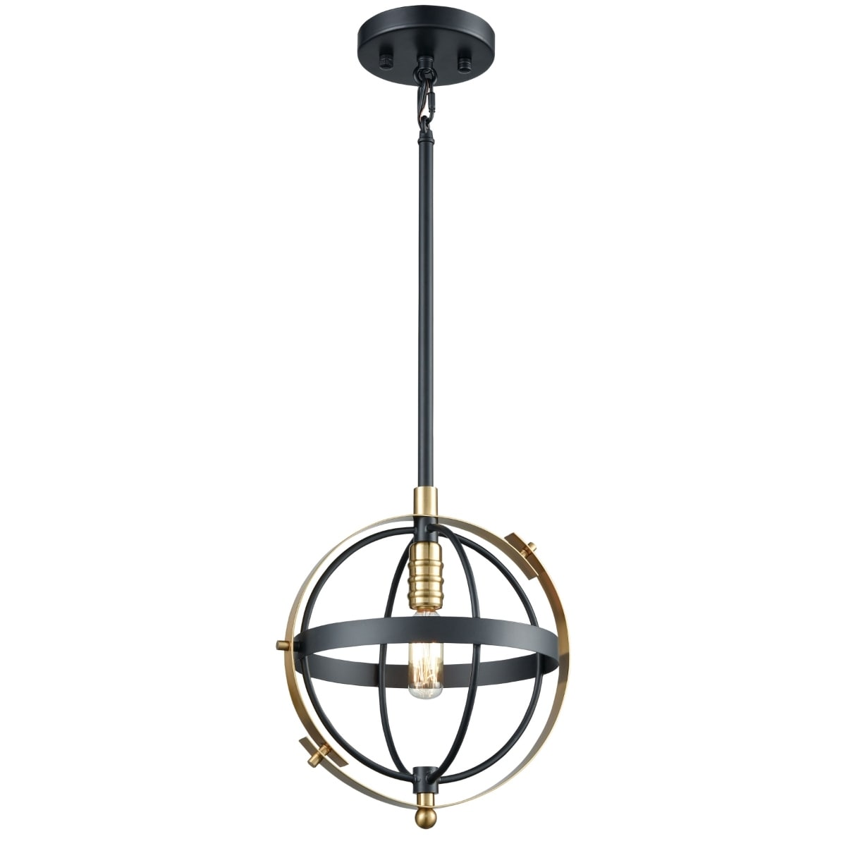 Caldwell 10 Inch Wide 1 Light Mini Pendant In Matte Black 10In W X 10In D X 11In H